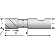 Schaftfräser VHM 6mm (Stahl/Guss/Super-Leg.), Z=3 HA, TiAlN